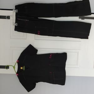 WonderWink WonderFlex Black Scrub Set Small